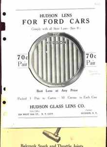 Hudson Lens ad Ford Cars 1925 & 5 Dealers Ads