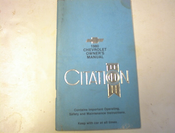 1980 Chevrolet Citation Owner's Manual