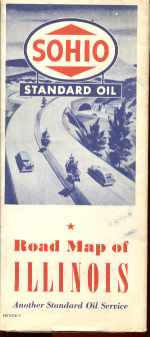 sohio map of Illinois 1940s great cover