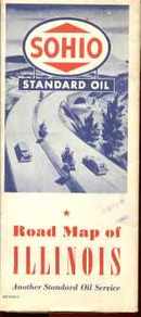 sohio map of Illinois 1940s great cover