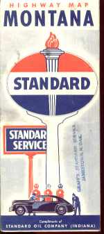 standard oil montana hiway map late 1940s