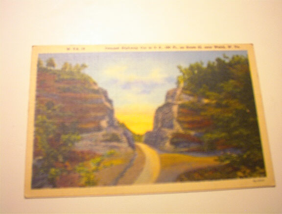 1930's Deepest Highway Cut in U.S.,Welch,W.Va