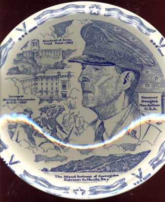 Vernon Kilns Plate Gen D MacArthur circa 1940
