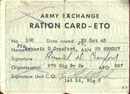 army exchange ration card Eto 1945 used