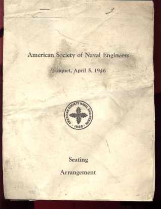 American naval engineers banquet seating 1946