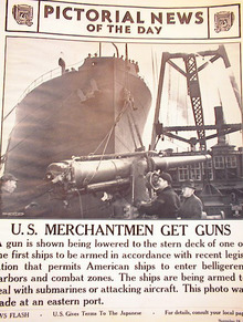 U.S MERCHANTMEN GET GUNS NOV 28,1941 PHOTO