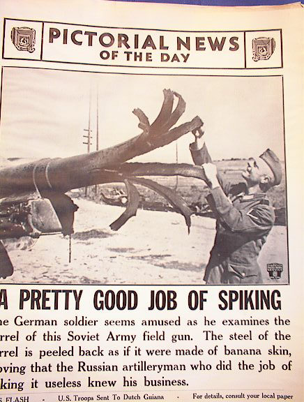 FIELD GUN BARREL IS PEELED BACK LIKE A BANANA