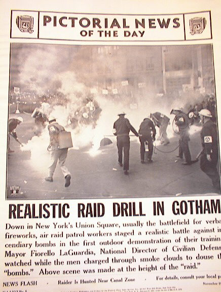 REALISTIC RAID DRILL IN GOTHAM.PHOTO 1941