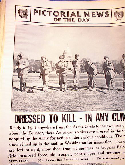 PHOTO OF SEVEN DIFFERENT UNIFORMS 3-18-1942