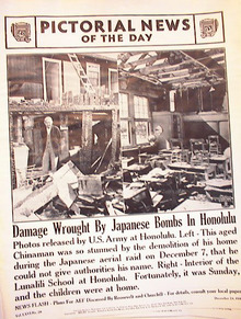 DAMAGE WROUGHT BY JAP BOMBS IN HONOLULU PHOTO
