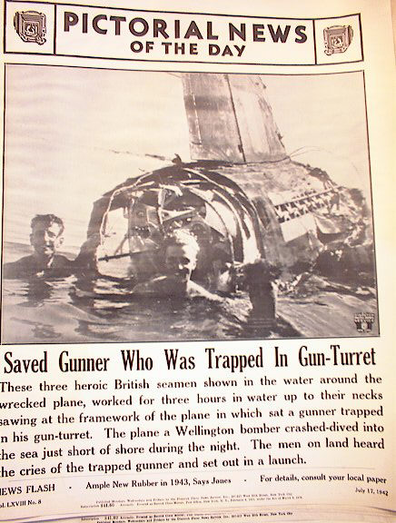 PHOTO OF A GUNNER WHO WAS TRAPPED IN WRECK