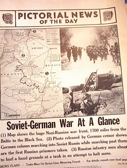 PHOTO IS OF NAZI RUSSIAN WAR FRONT MAP