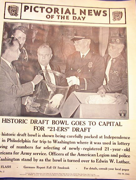 HISTORIC DRAFT BOWL PHOTO JULY 18,1941