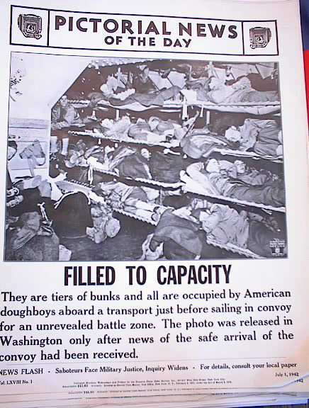 AMERICAN DOUGHBOYS IN BUNKS PHOTO 4-1-42