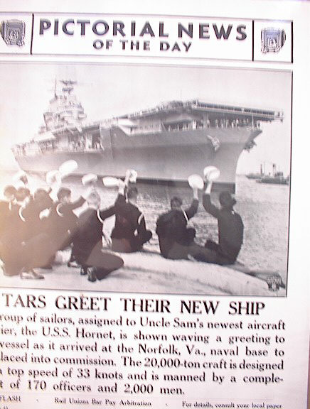 GREAT PHOTO OF THE U.S.S. HORNET 1941