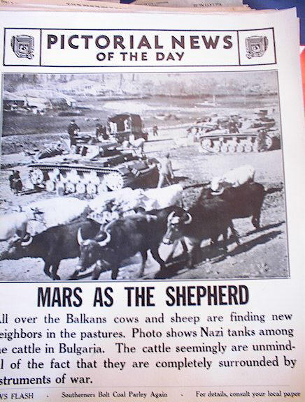 PHOTO OF NAZI TANKS IN BULGARIA APRIL 25,1941