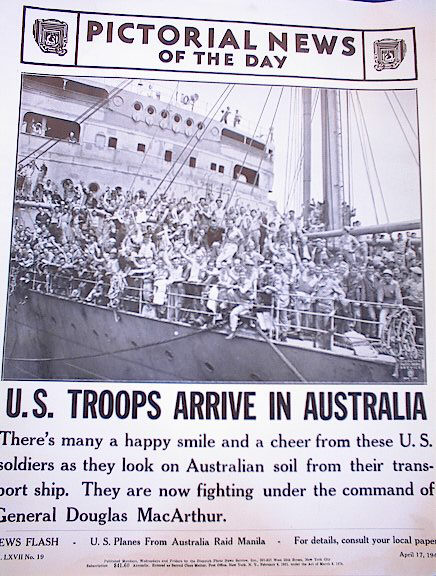 PHOTO OF U.S. TROOPS ARRIVE IN AUSTRALIA 1942