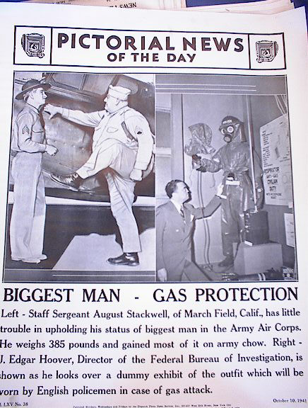 PHOTO OF J.EDGAR HOOVER WITH GAS PROTECTION