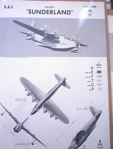 SHORT 'SUNDERLAND' U.K. PATROL BOMBER. RARE
