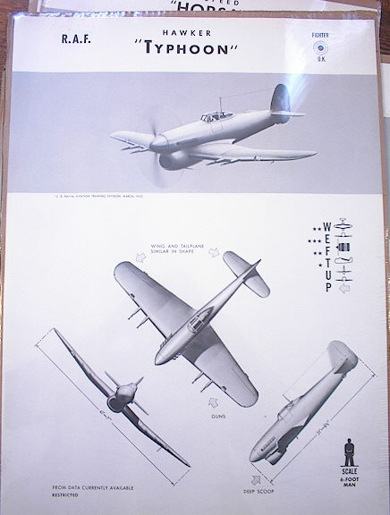 HAWKER 'TYPHOON' U.K. FIGHTER.1943 RARE