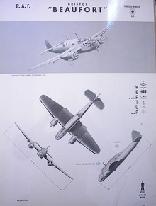 'BEAUFORT' U.K. TORPEDO BOMBER. RARE