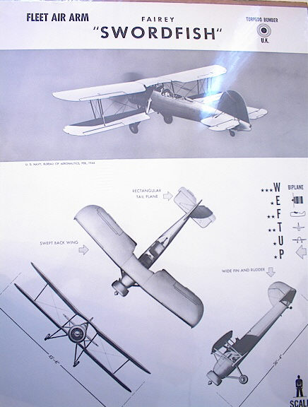 FAIRERY 'SWORDFISH' U.K.TORPEDO BOMBER RARE