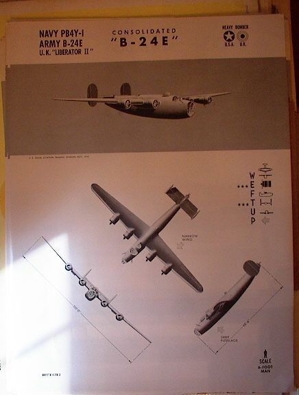 TRAINING POSTER OF THE CONSOLIDATED B-24 E