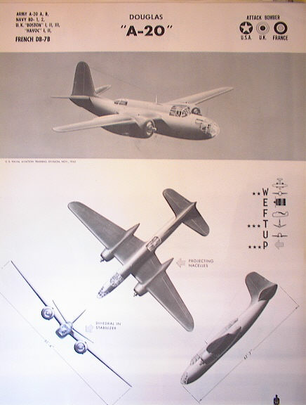 TRAINING POSTER OF A DOUGLAS 'A-20' 1942