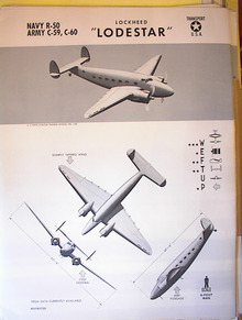 TRAINING POSTER OF A LOCKHEED 'LODESTAR' 1943