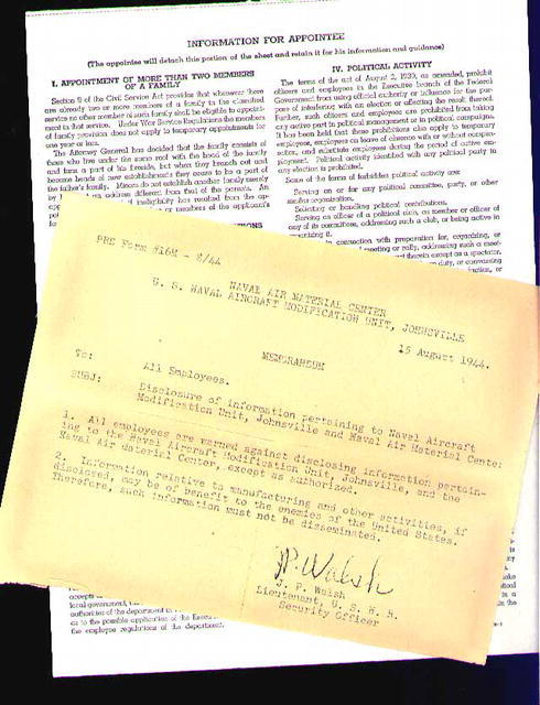 FORRESTAL Sec'y of Navy Signature & Others
