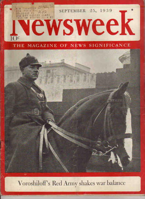 Newsweek Sept 25 1939 Voroshiloffs Red Army