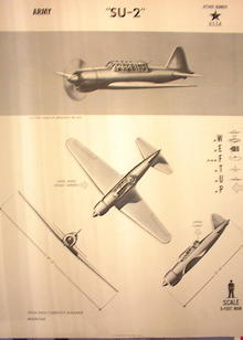 1944 TRANING POSTER OF 'SU-2'ATTACK BOMBER