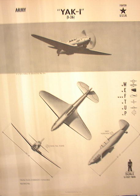 1944TRAING POSTER OF 'YAK-I'FIGHT PLANE