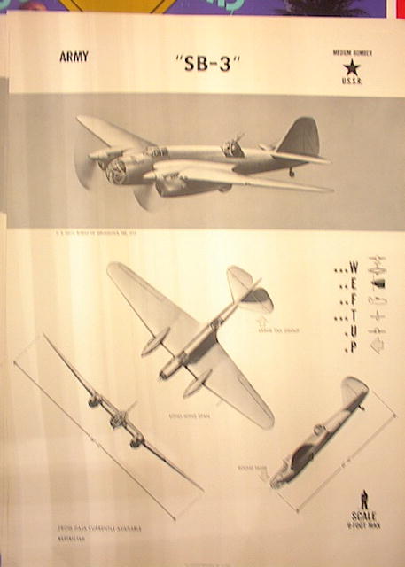 1944TRAING POSTER OF'SB-3'MEDIUM BOMBER PLANE