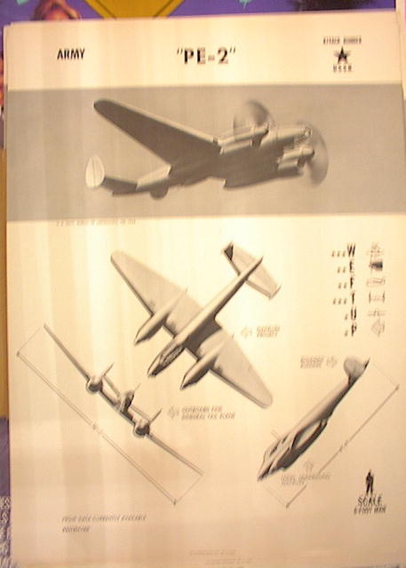 1944TRAING POSTER OF 'PE-2'ATTACK BOMBER