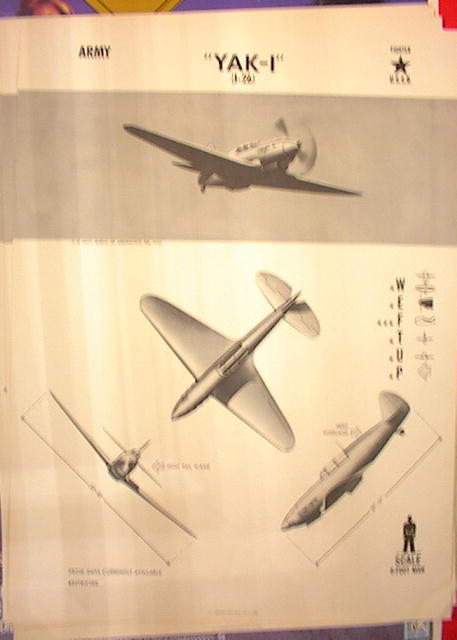 1944 TRAING POSTER OF'YAK-I'FIGHTER PLANE