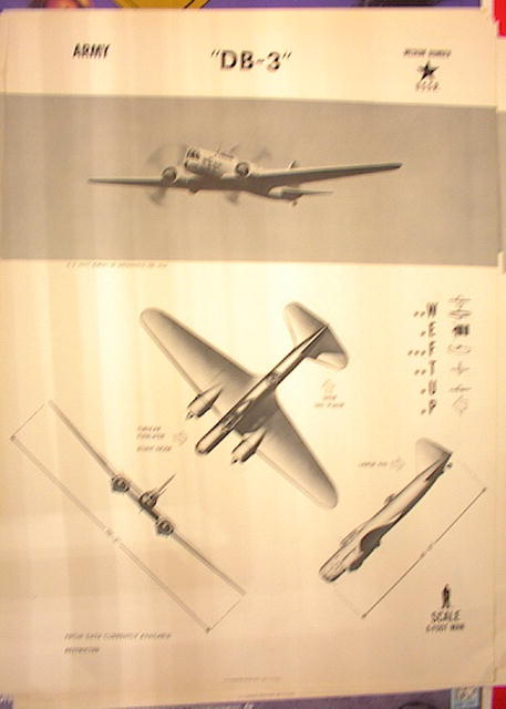 1944 TRAING POSTER OF'DB-3' MEDIUM BOMBER