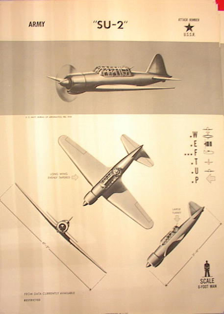 1944 TRAING POSTER OF 'SU-2' ATTACK BOMBER