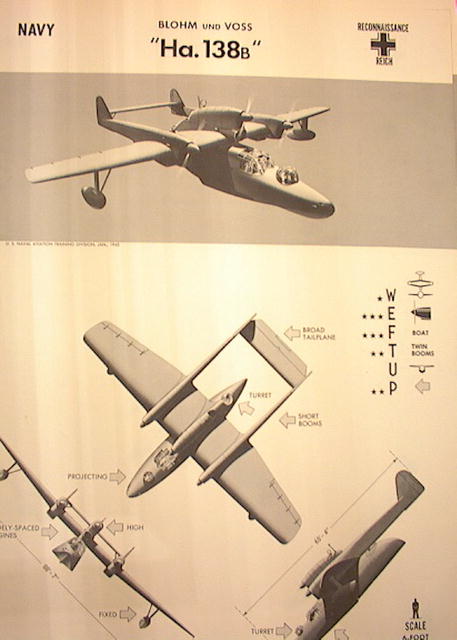 1944 TRAING POSTER OF 'HA.138B'RECONNAISSANCE