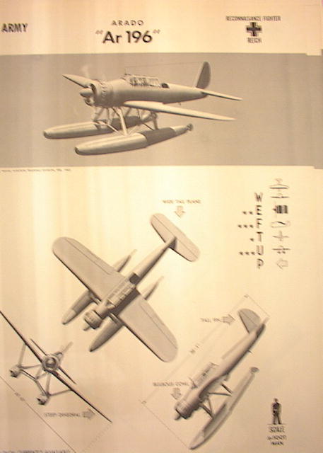 1944 TRAING POSTER OF'Ar196'RECONNISANCE FIGH
