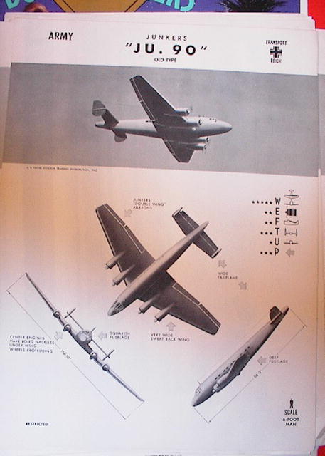 1944 TRAING POSTER OF'JU.90' TRANSPORT PLANE