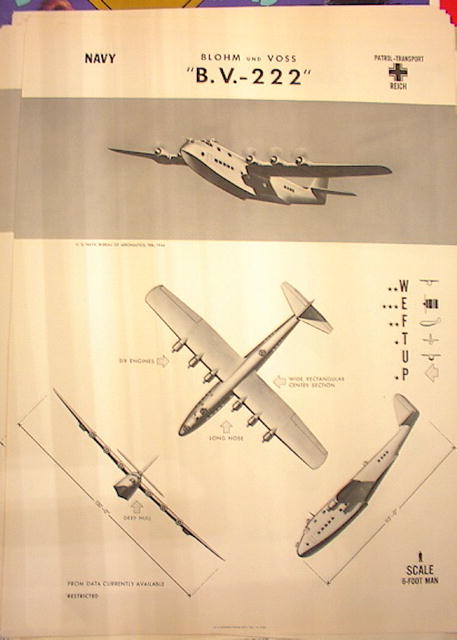 1944 TRAING POSTER OF'B.V.-222' PATROL-TRANS