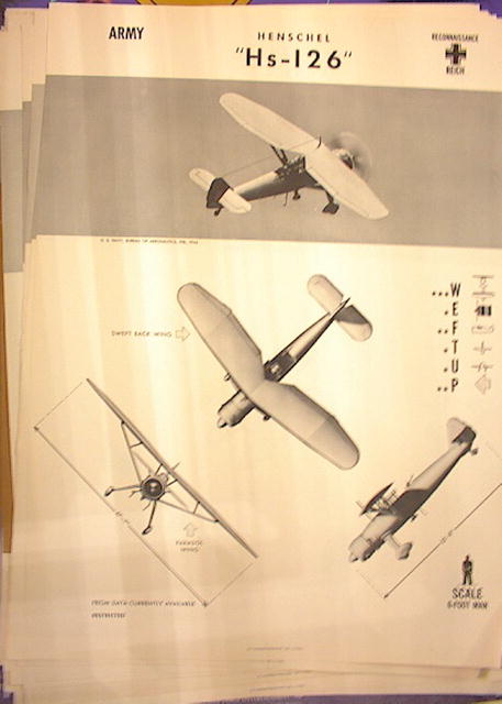 1944 TRAING POSTER OF 'Hs-126' RECONNAISANCE