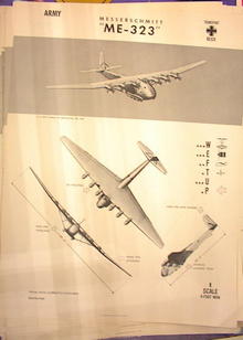 1944 TRAING POSTER OF'ME-323'TRANSPORT PLANE