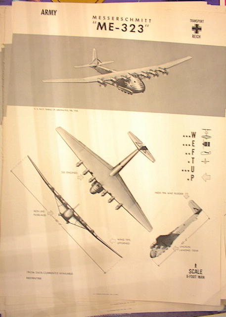 1944 TRAING POSTER OF'ME-323'TRANSPORT PLANE