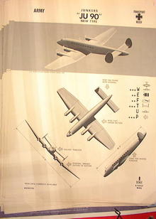1944 TRAING POSTER OF 'JU 90' TRANSPORT PLANE