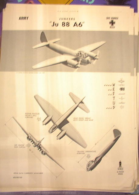 1942 TRAING POSTER OF'Ju 88 A6'DIVE BOMBER