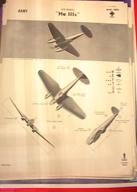 1942 TRAING POSTER OF 'He IIIk'MEDIUM BOMBER