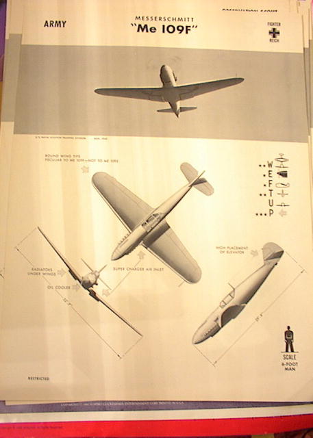 1942 TRAING POSTER OF 'Me 109F' FIGHTER PALNE