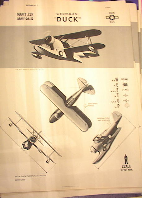 1942 TRAING POSTER OF'NAVY J2F'UTILITY PLANE